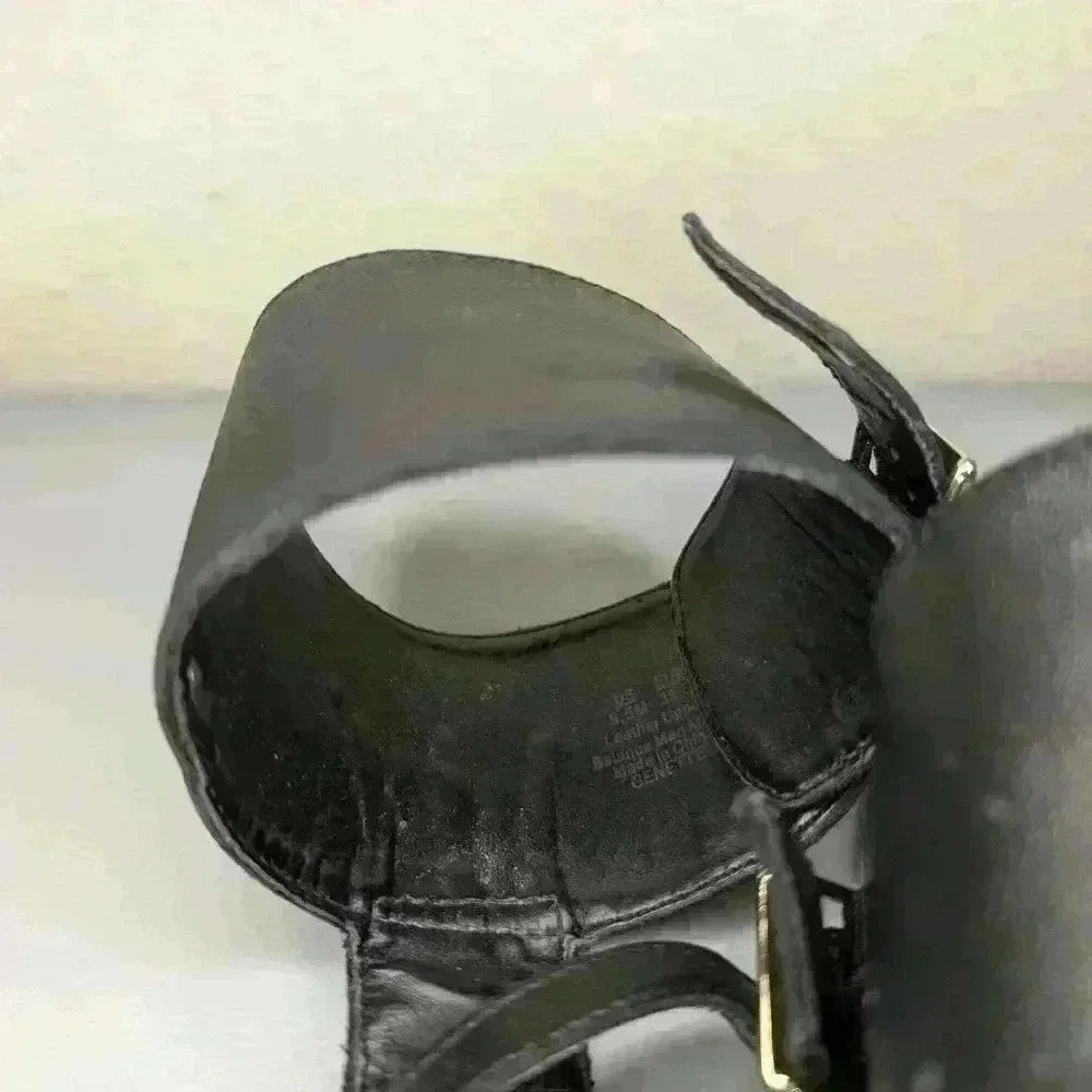 SAM EDELMAN Genette Gladiator Sandal Shoes Size 8.5 black/gold/brown - Picture 5 of 11